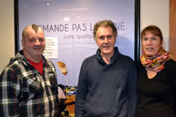 Christophe Hamon, comédien, Robert Coudray, réalisateur et Isabelle Fauger, productriceDR