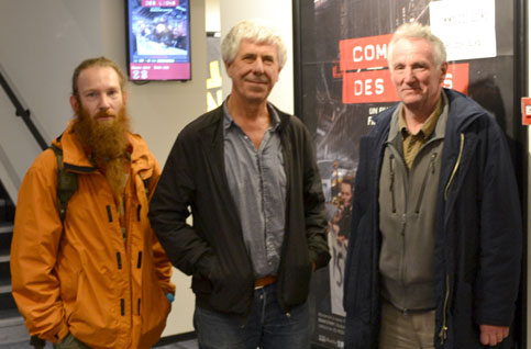 Ludovic BERNARD, Didier TESTU, secrétaire UC CGT Angers et Philippe JULIEN, délégué CGT à PSA AulnayDR