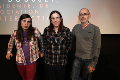 Cloé Morisset, porte-parole, Pauline Dousset, co-présidente de l'association Trans Inter Action et Stéphane Corbin, activiste LGBT.DR