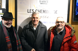 Louis-Marie Plumejeau, Georges Bertin et Xavier Vallais, membres de l'Association des Amis de
Saint Jacques de Compostelle en Anjou.DR